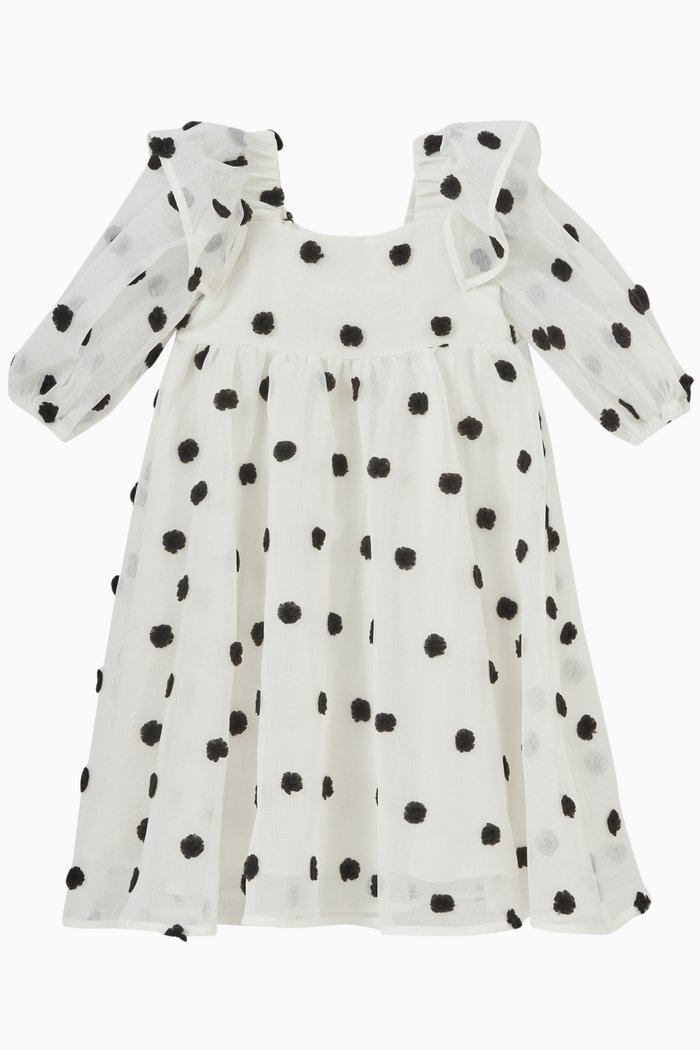 

Polka Dot Ruffled Dress, Neutral