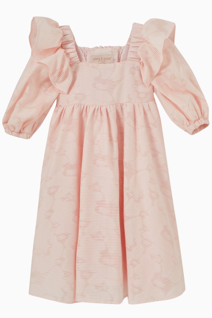 

Printed Ruffle Dress, Pink