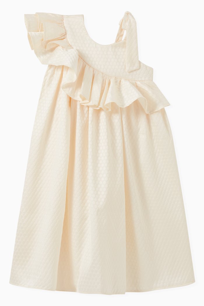 

Asymmetric Sleeves Dress, Neutral