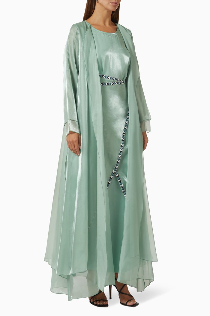 

Embellished Dress in Glass Organza, Green