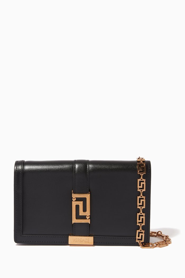 

Greca Goddess Mini Bag in Leather, Black