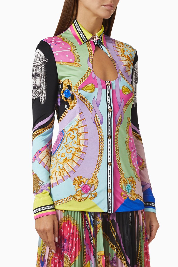 

Ventagli-print Shirt in Viscose, Multicolour