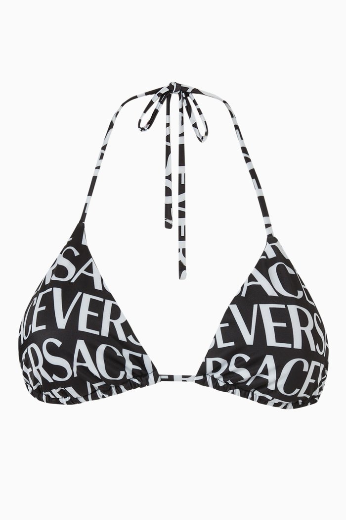 

Logo-print Triangle Bikini Top, Black