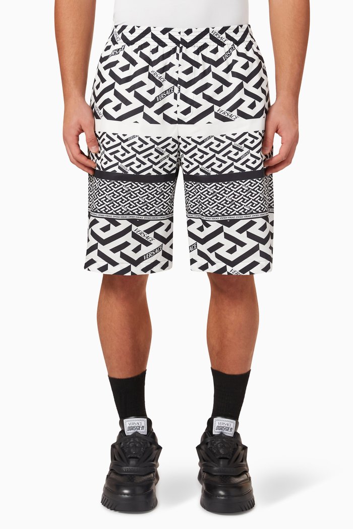 La Greca Shorts in Cotton, Black