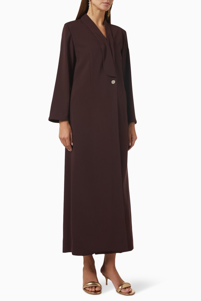 

Long Sleeve Jacket Abaya, Burgundy