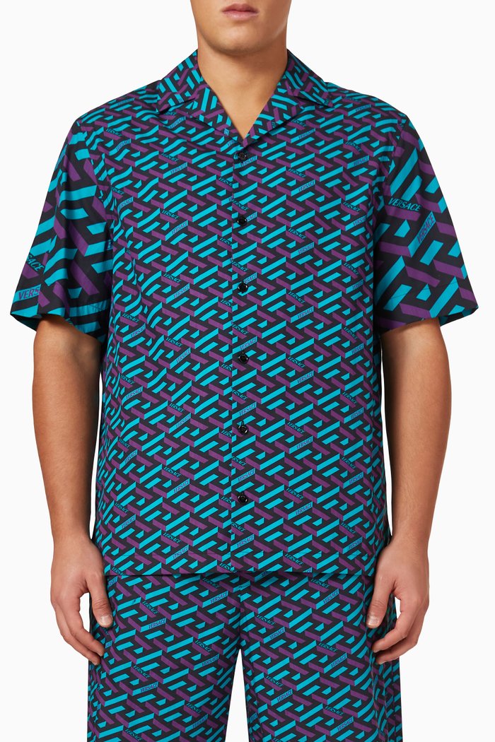 

La Greca Shirt in Cotton, Multicolour
