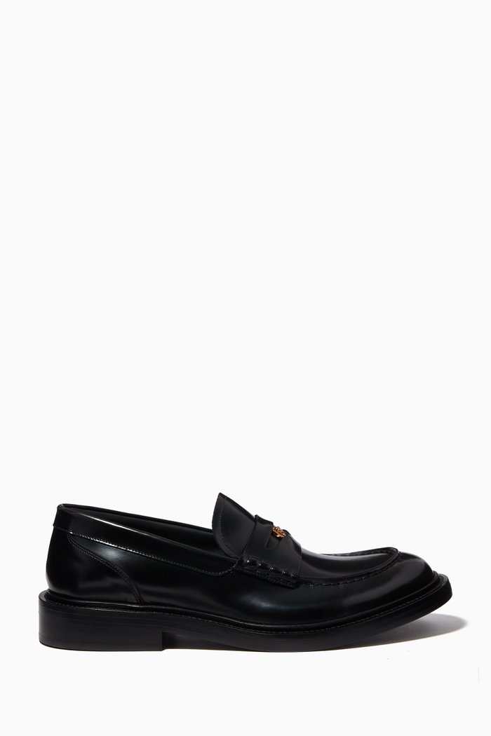 

Medusa Penny Loafers in Leather, Black