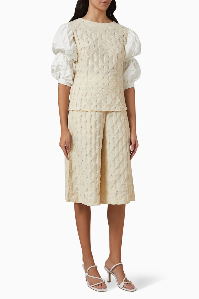 

Dahlia Blouse & Bermuda Shorts Set, Neutral