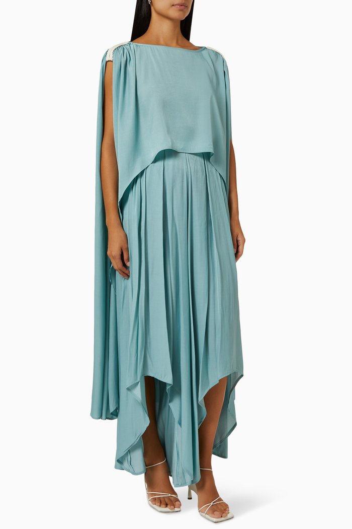 

Asymmetric Rope Top & Skirt Set, Blue