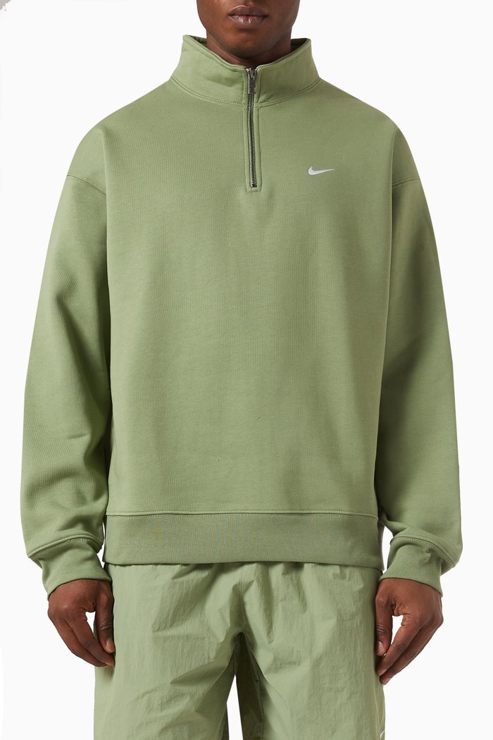 

Solo Swoosh 1/4-zip Top in Frech Terry-jersey, Green