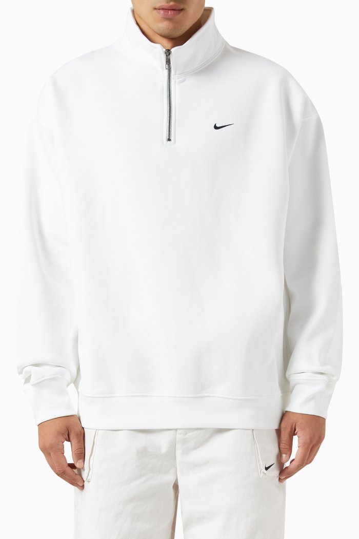 

Solo Swoosh 1/4-zip Top in Frech Terry-jersey, White