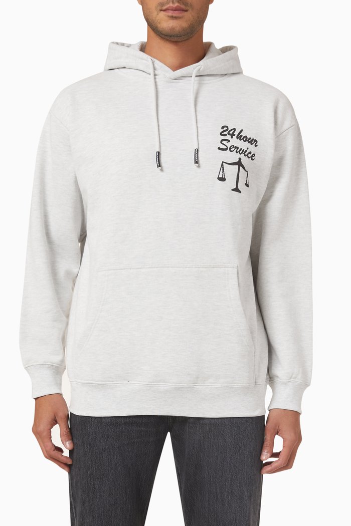 

24-hour Lawyer Service Hoodie in Cotton, Grey