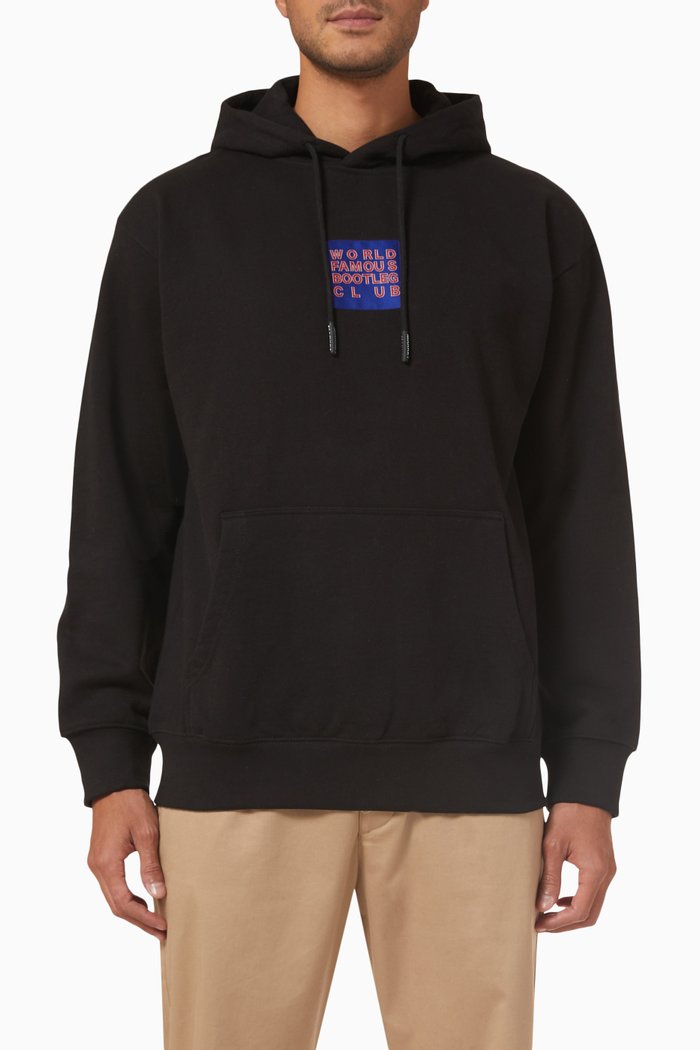 

World Famous Bootleg Club Hoodie in Fleece, Black