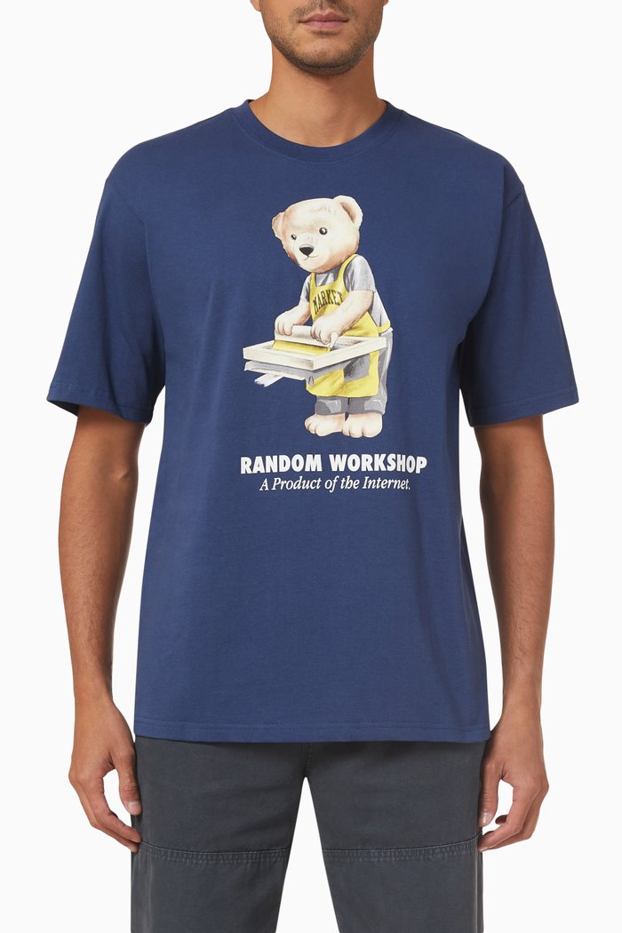

Workshop Bear T-shirt in Cotton, Blue