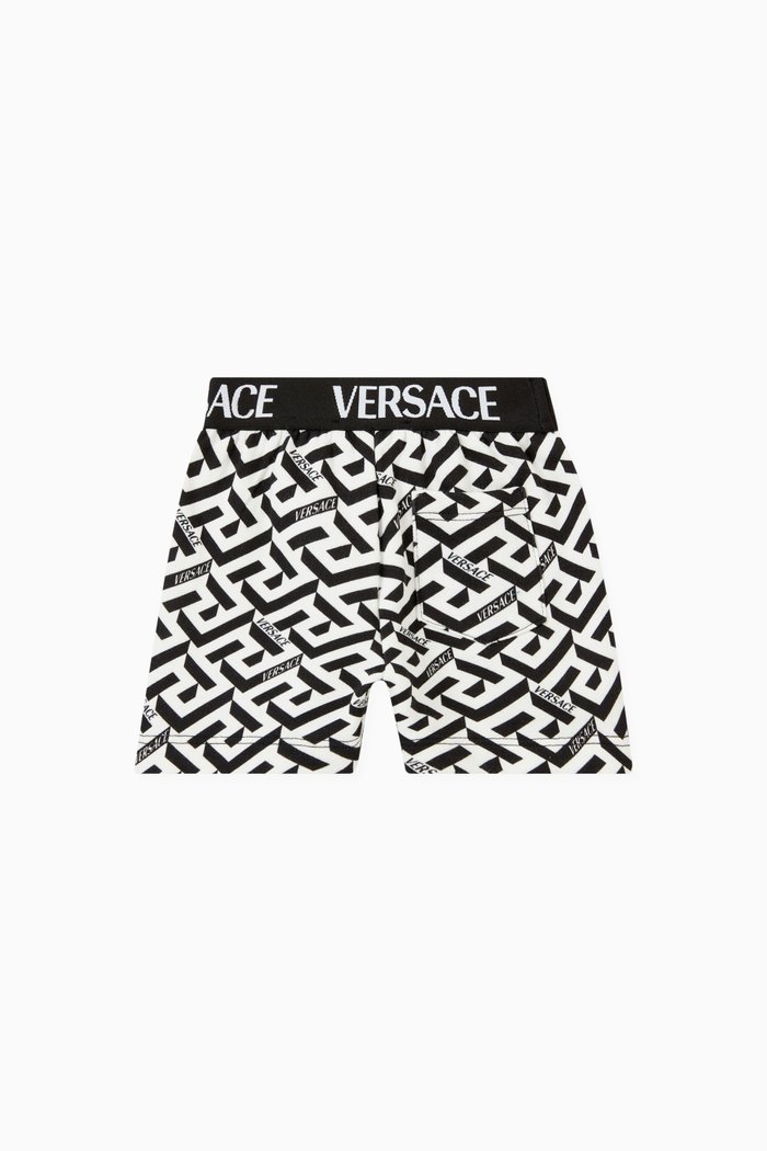 

La Greca Logo Shorts in Cotton, Multicolour