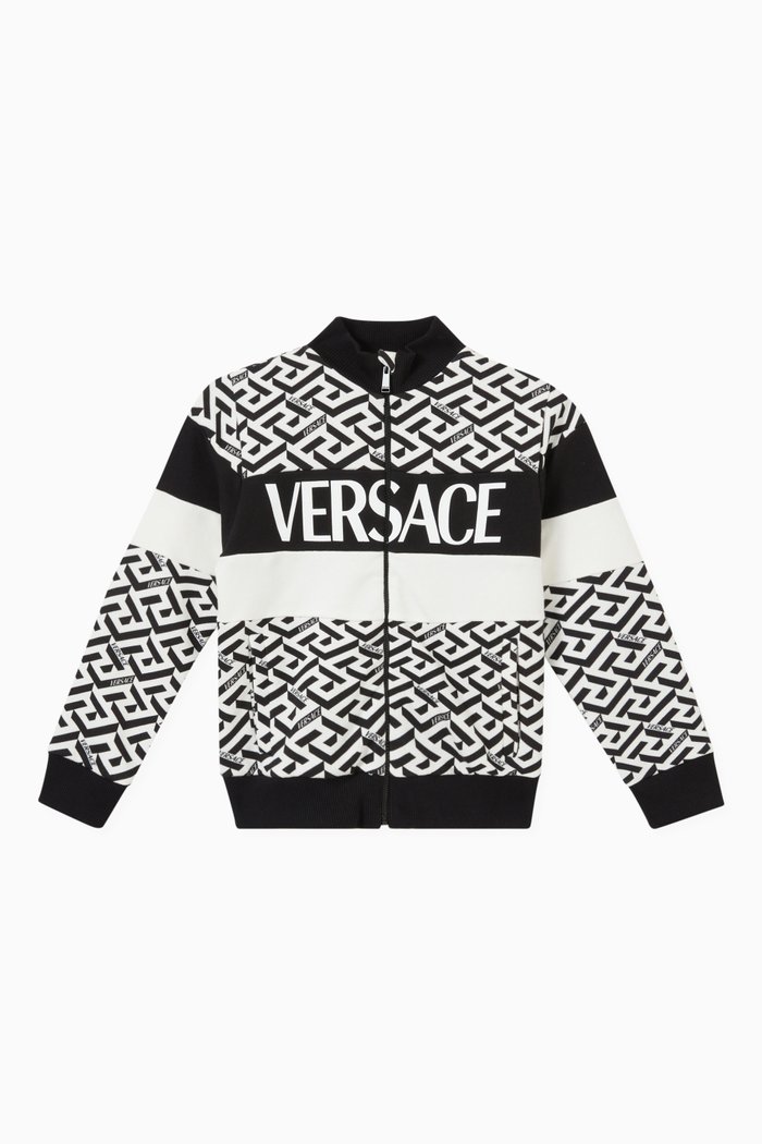 

La Greca Logo Sweatshirt in Cotton, Multicolour