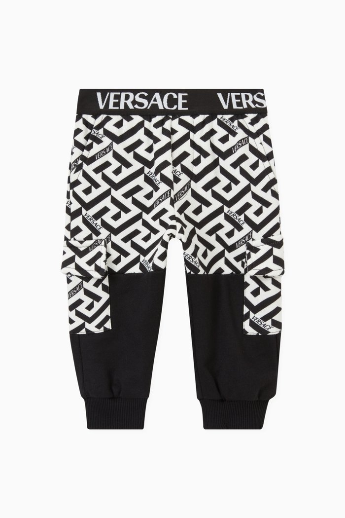 

La Greca Logo Sweatpants in Cotton, Black