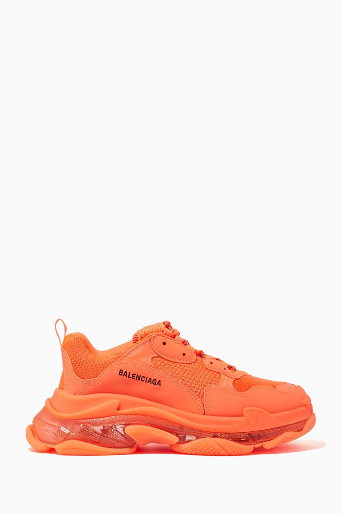 

Triple S Clear Sole Sneaker in Double Foam & Mesh, Orange