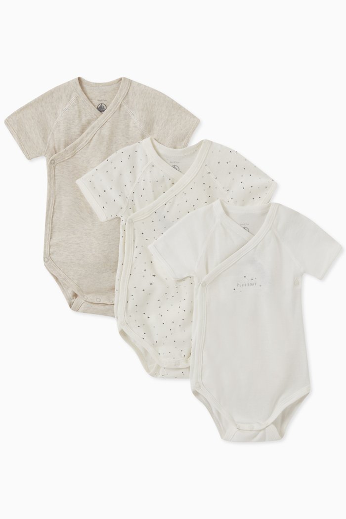 

Bodysuits in Cotton, Set of 3, Multicolour