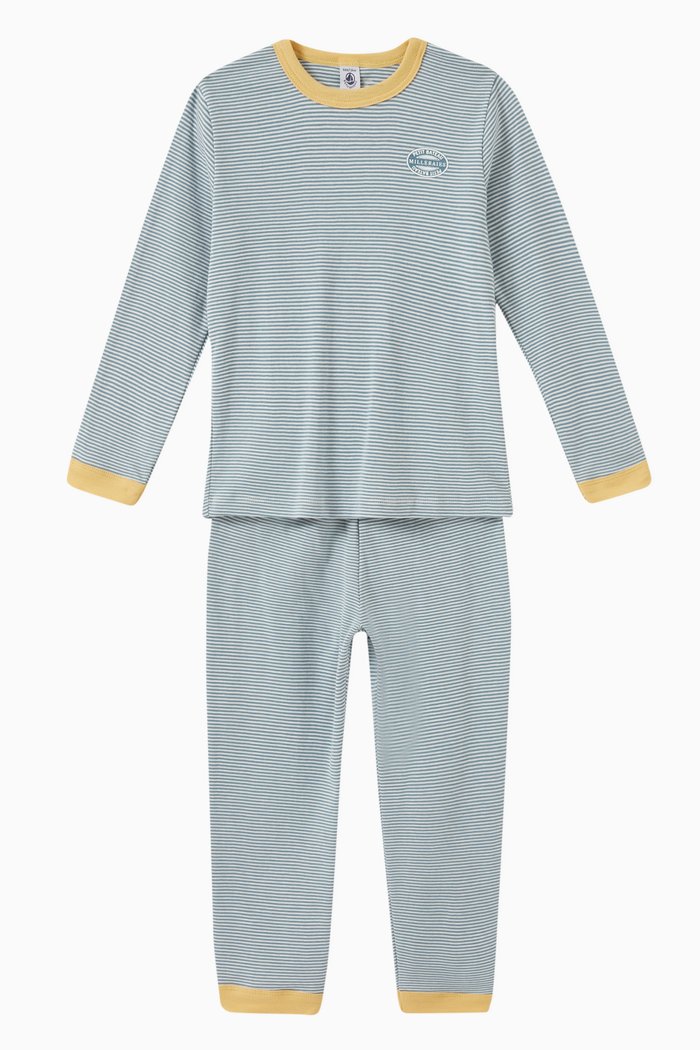 

Striped Pyjamas in Cotton, Set of Two, Blue