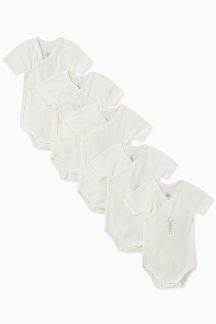 

Bodysuits in Organic Cotton, Set of 5, White
