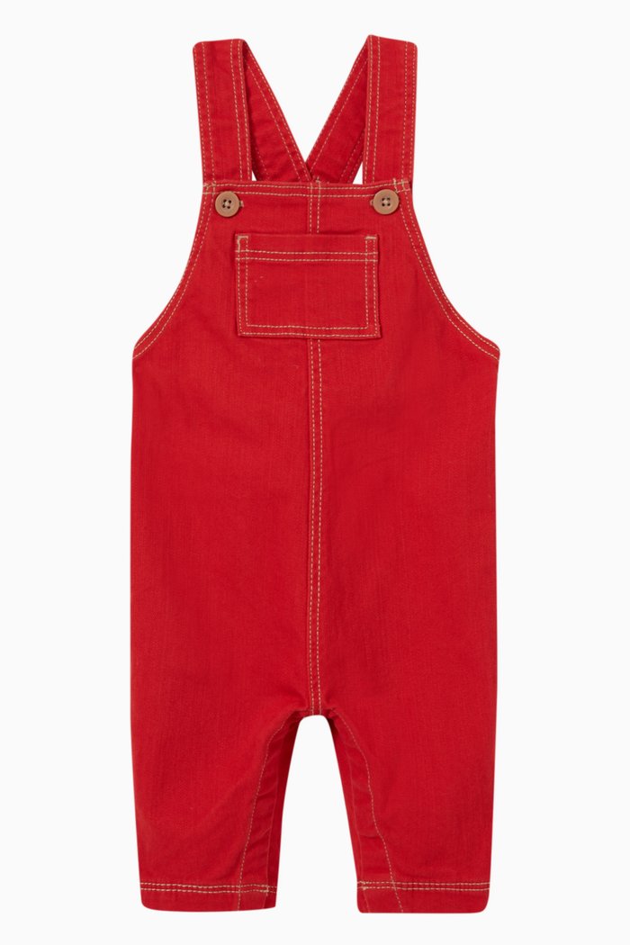 

Plain Dungarees in Denim, Red