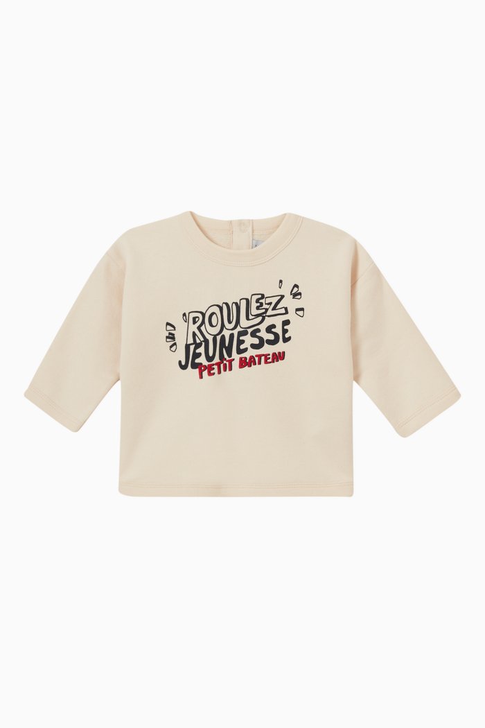 

Slogan Print Sweatshirt in Organic Cotton, Neutral