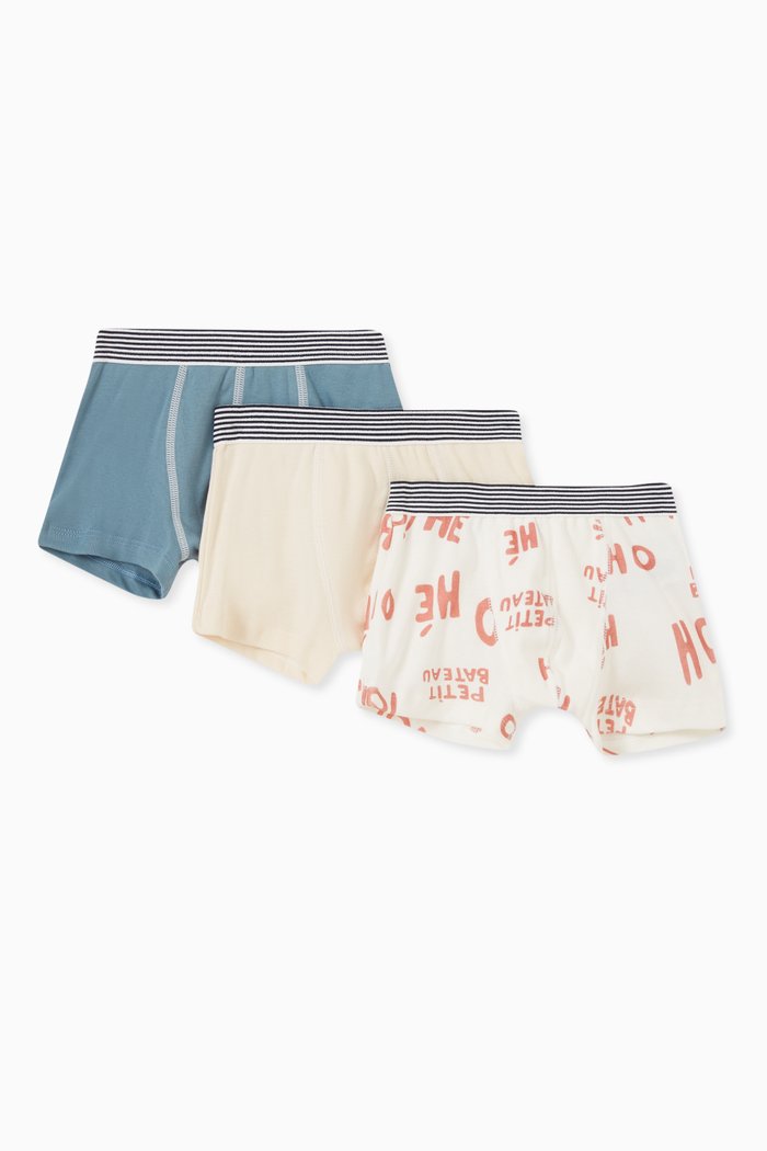 Boxer Shorts in Cotton, Set of 3, Multicolour