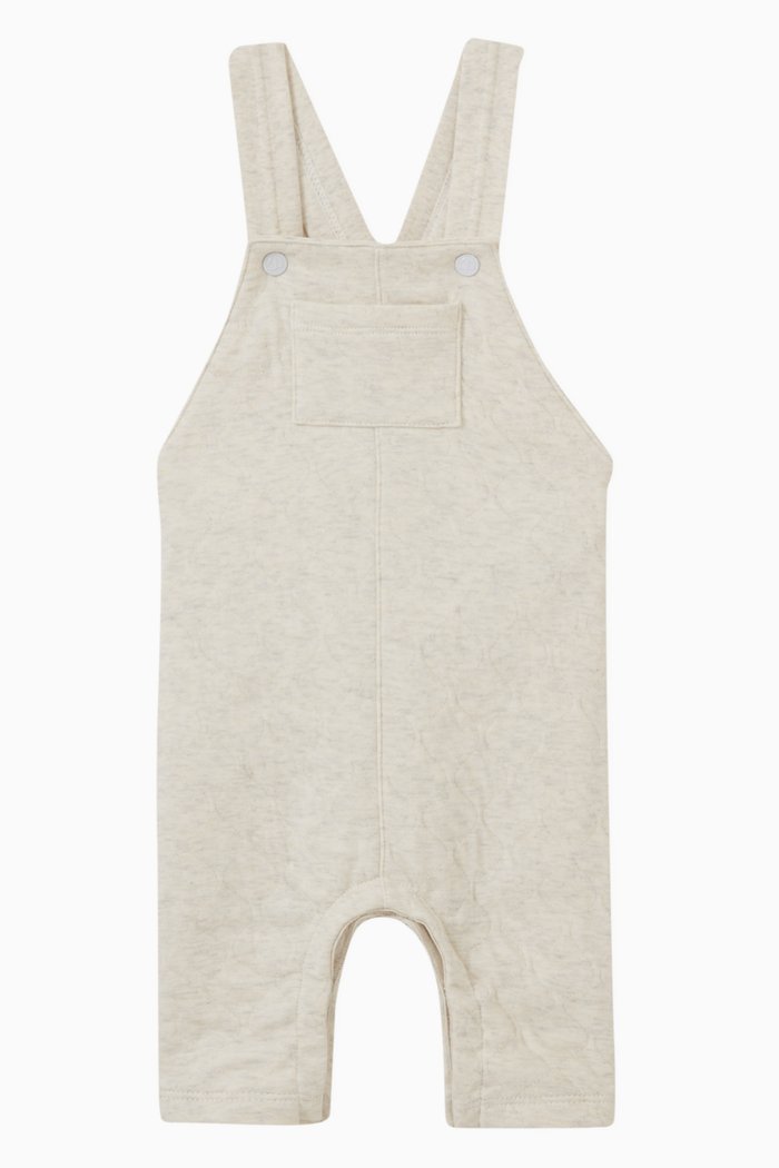 Tube-Knit Dungarees in Cotton, Neutral