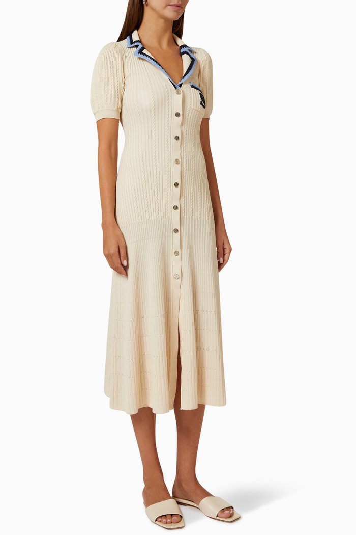 

Collared Midi Dress in Viscose-blend, Neutral