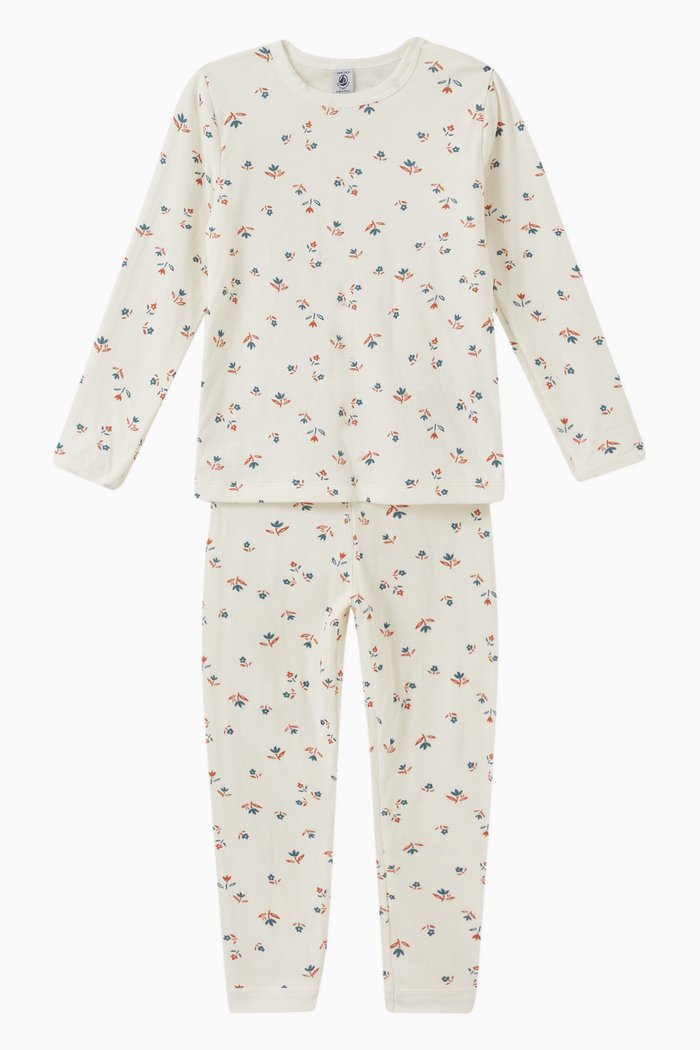 

Floral Print Pyjamas, Set of 2, White