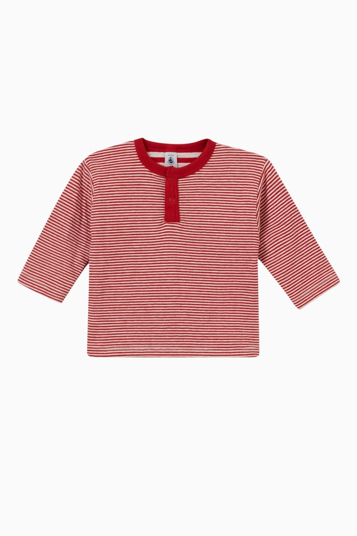 

Pinstriped T-shirt in Cotton, Red