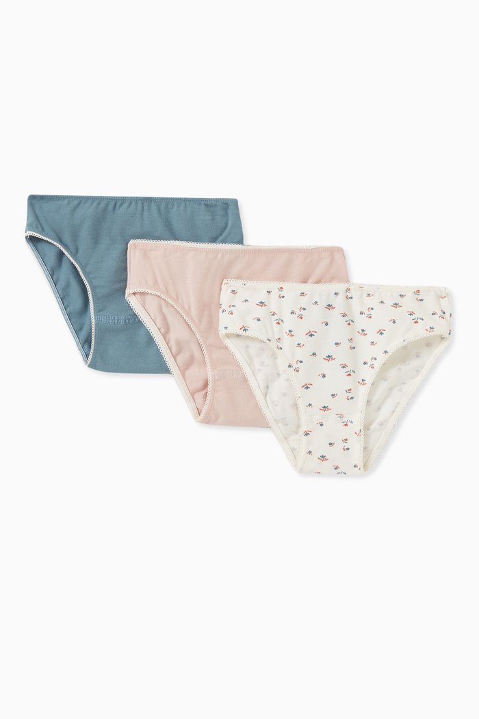 

Briefs in Organic Cotton, Set of 3, Multicolour