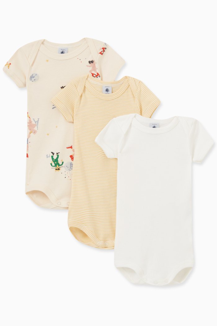 

Bodysuits in Cotton, Set of 3, Multicolour