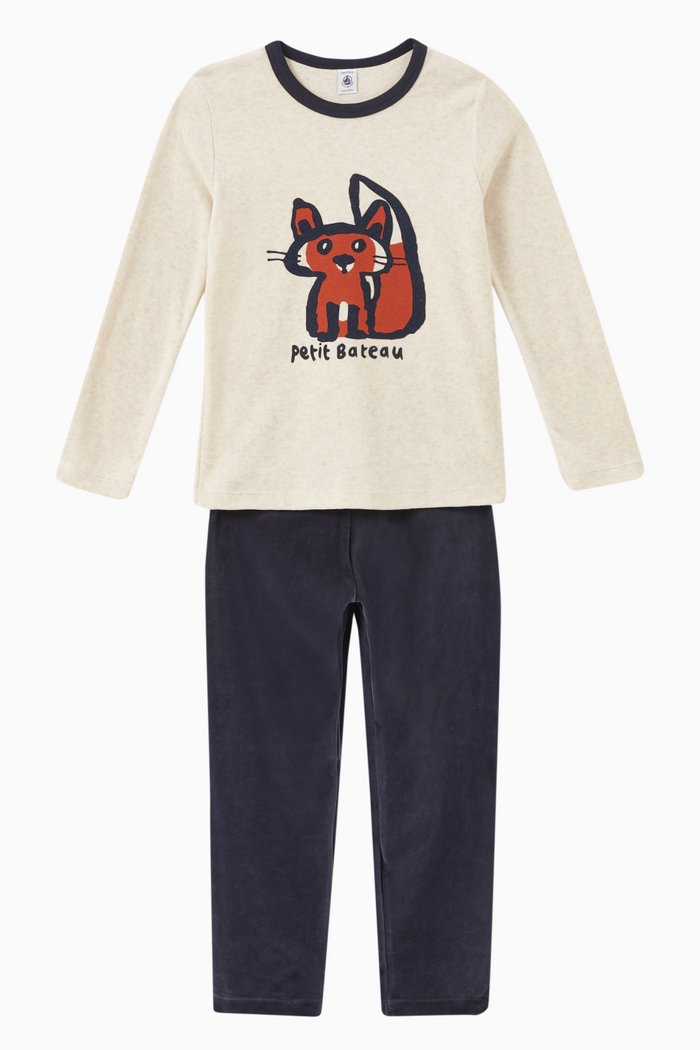 

Fox Print Pyjamas in Organic Cotton, Multicolour