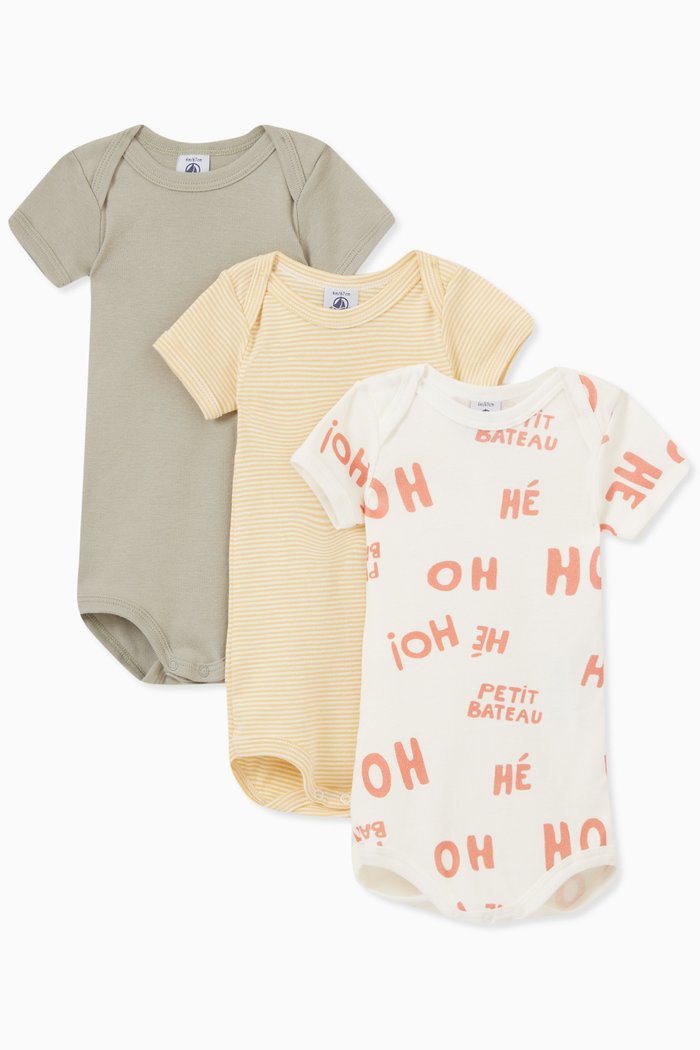 

Bodysuits in Cotton, Set of 3, Multicolour