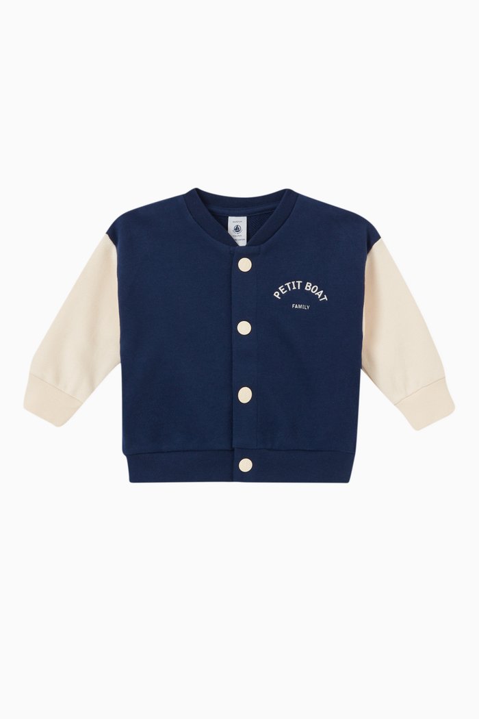 

Baseball Jacket in Organic Cotton, Blue