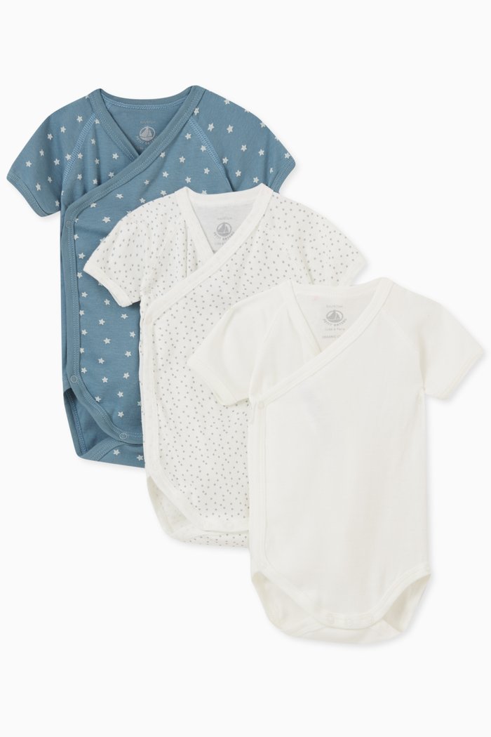 

Bodysuits in Cotton, Set of 3, Multicolour