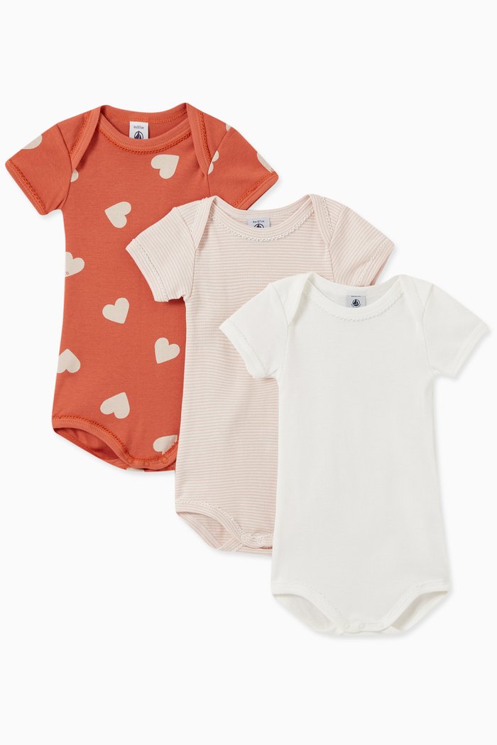 

Bodysuits in Cotton, Set of 3, Multicolour