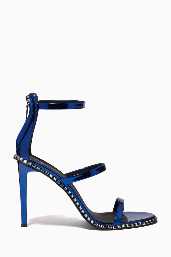 

Harmony Flare 120 Sandals in Patent Leather, Blue