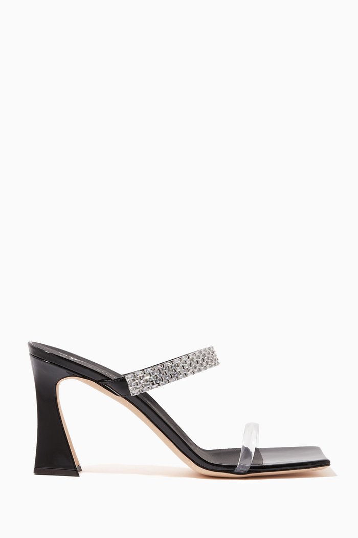 

Flaminia Techno 85 Sandals in Patent Leather, Black