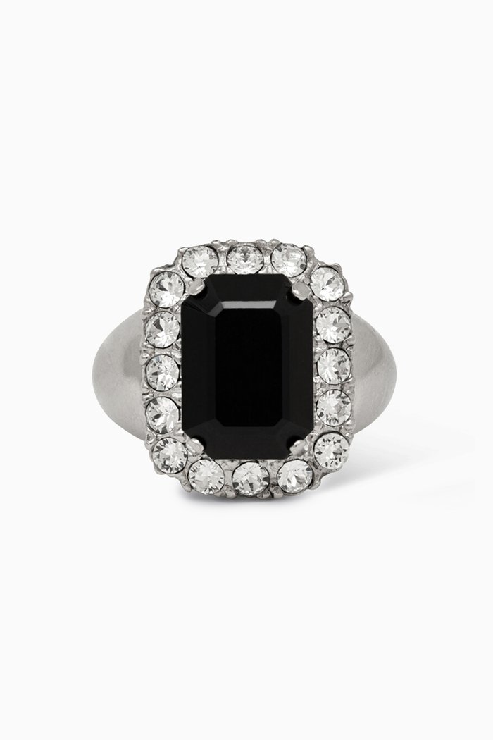 

Emerald-cut Princess Ring in Silver-tone Metal