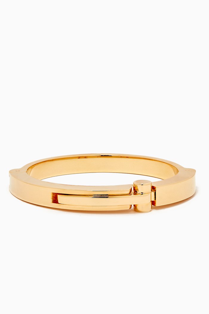 

Contemporary Oval Bracelet in Metal, Gold