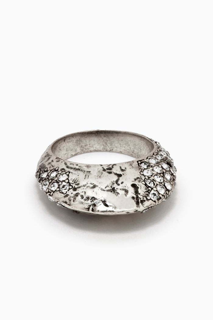 

Bumpy Rhinestone Ring in Metal, Silver
