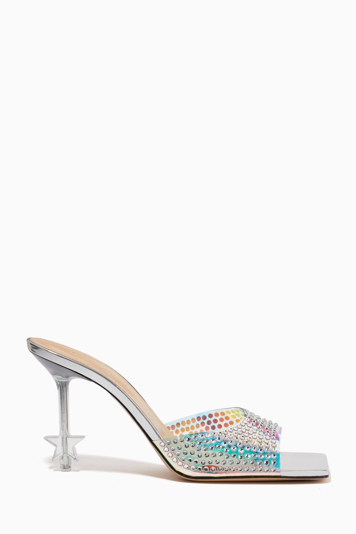 

Star Crystal 95 Mule Sandals in PVC, Silver