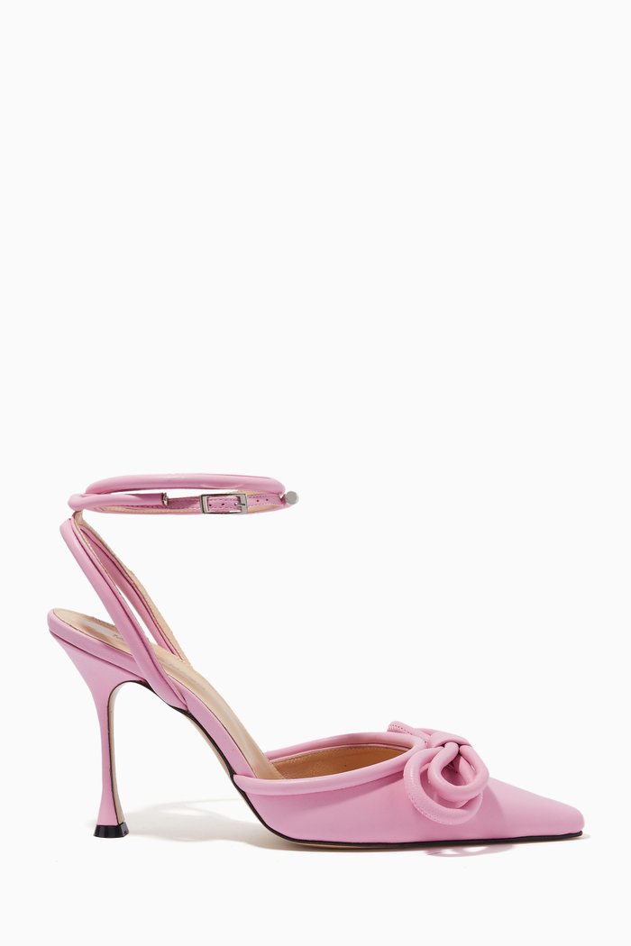 

Double Bow 100 Pumps in Leather, Pink