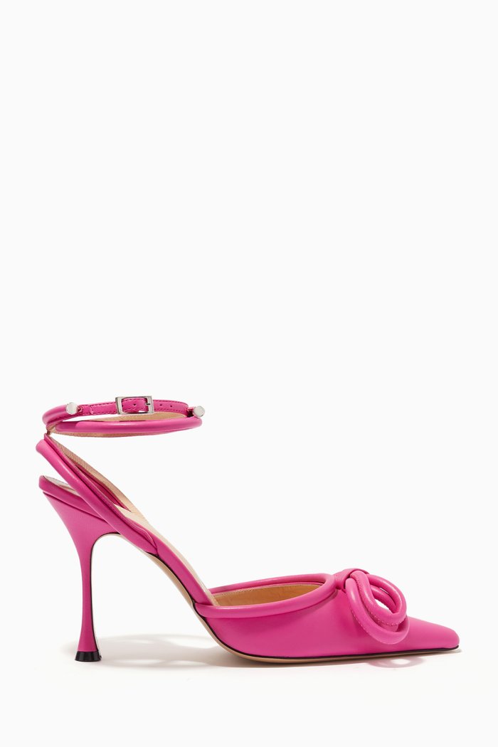 

Double Bow 100 Pumps in Leather, Pink