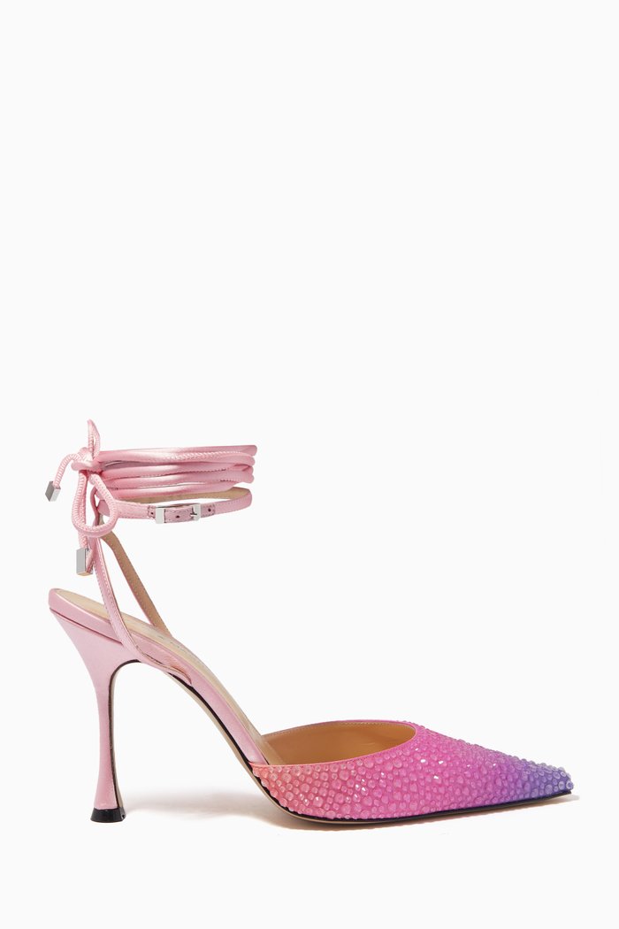 

Degrade Crystal Lace-up 100 Pumps in Satin, Pink
