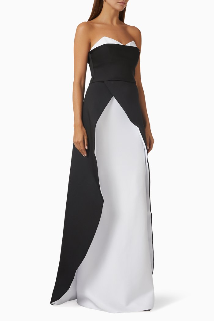 

Strapless Gown in Stretch Knit, Black