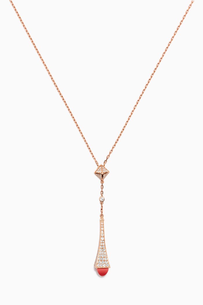 

Cleo Diamond Teardrop Pendant Necklace in 18kt Rose Gold
